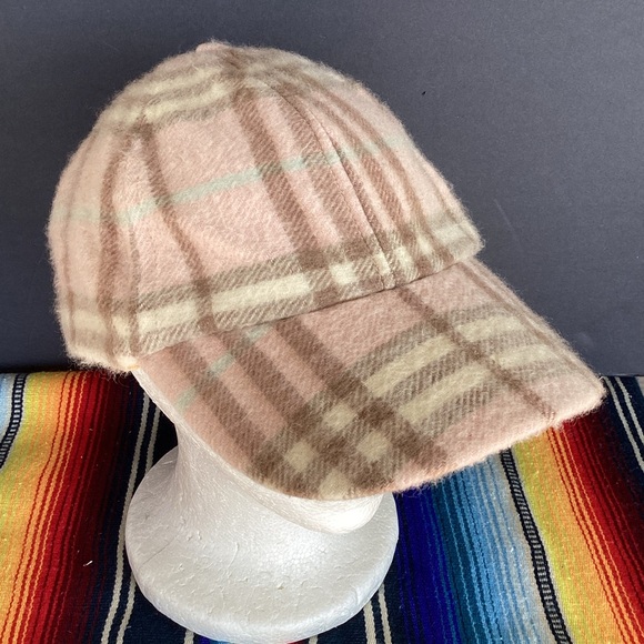 Burberry London 100% cashmere adjustable Plaid Hat Baseball cap unisex - Picture 1 of 10